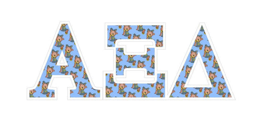 Alpha Xi Delta Mascot Greek Letter Sticker - 2.5