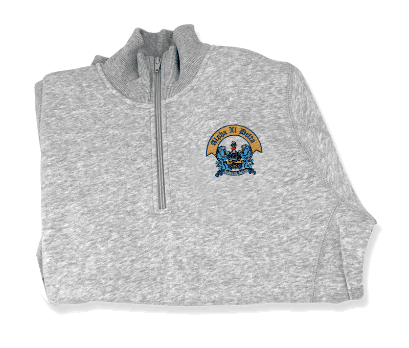 Discount Alpha Xi Delta Emblem 1/4 Zip Pullover DISCOUNT-Alpha Xi Delta Emblem 1/4 Zip Pullover