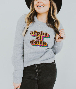 Alpha Xi Delta Alpha Xi Delta Retro Maya Crewneck Sweatshirts