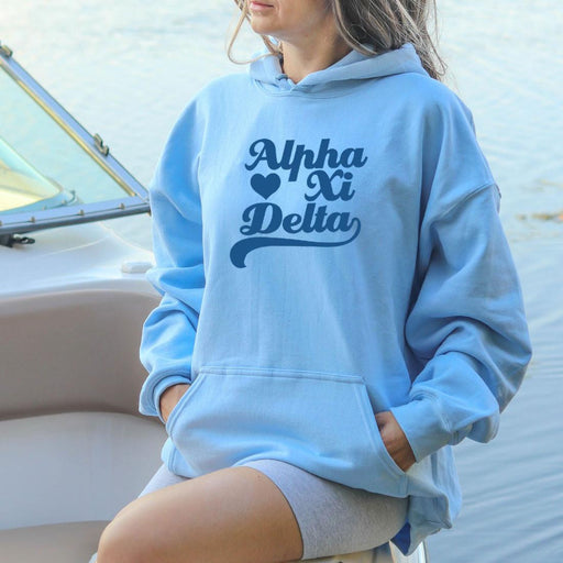 Alpha Xi Delta Alpha Xi Delta Script Heart Greek Hoodie
