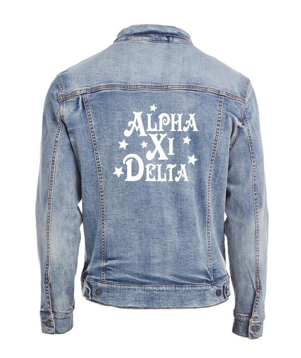 Alpha Xi Delta Star Struck Denim Jacket Alpha Xi Delta Star Struck Denim Jacket