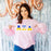 Printify Alpha Xi Delta Two Tone Lettered Crew Sweatshirts Alpha Xi Delta Two Tone Lettered Crew Sweatshirts
