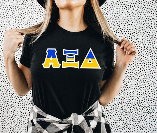 Alpha Xi Delta Alpha Xi Delta Two Toned Greek Lettered T-shirts