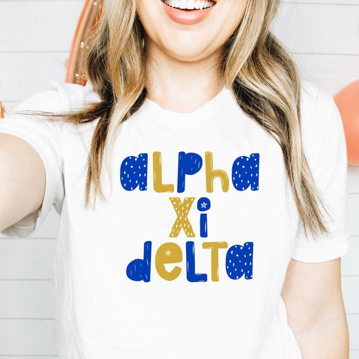 Printify Alpha Xi Delta Whimsy Tees Alpha Xi Delta Whimsy Tees