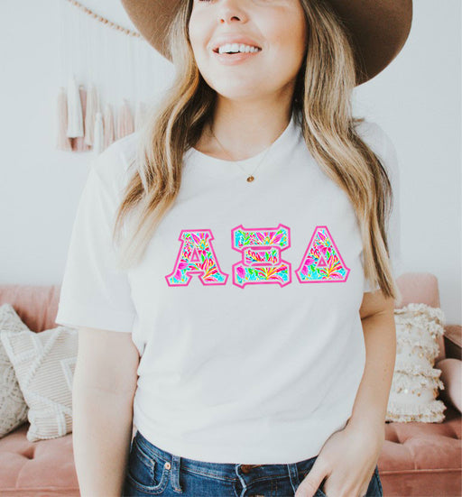 Shirts Alpha Xi Delta Floral Letter Tees