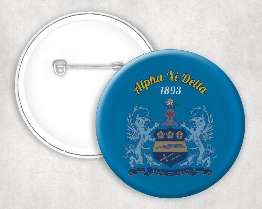 Alpha Xi Delta Classic Crest Pin Buttons Alpha Xi Delta Classic Crest Pin Buttons