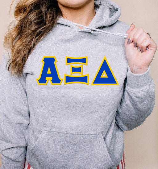 Alpha Xi Delta DISCOUNT Alpha Xi Delta Lettered Hooded Sweatshirt - Best Value