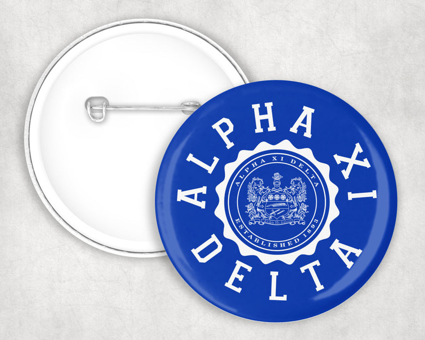 Alpha Xi Delta Seal Crest Pin Buttons Alpha Xi Delta Seal Crest Pin Buttons