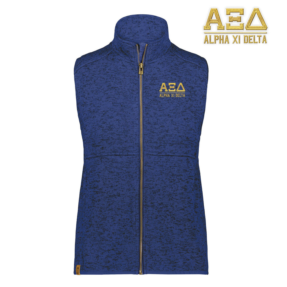 Alpha Xi Delta Alpine Sweater Fleece Vest Alpha Xi Delta Alpine Sweater Fleece Vest