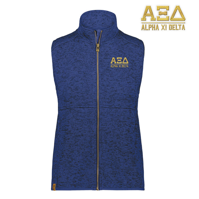 Alpha Xi Delta Alpine Sweater Fleece Vest Alpha Xi Delta Alpine Sweater Fleece Vest