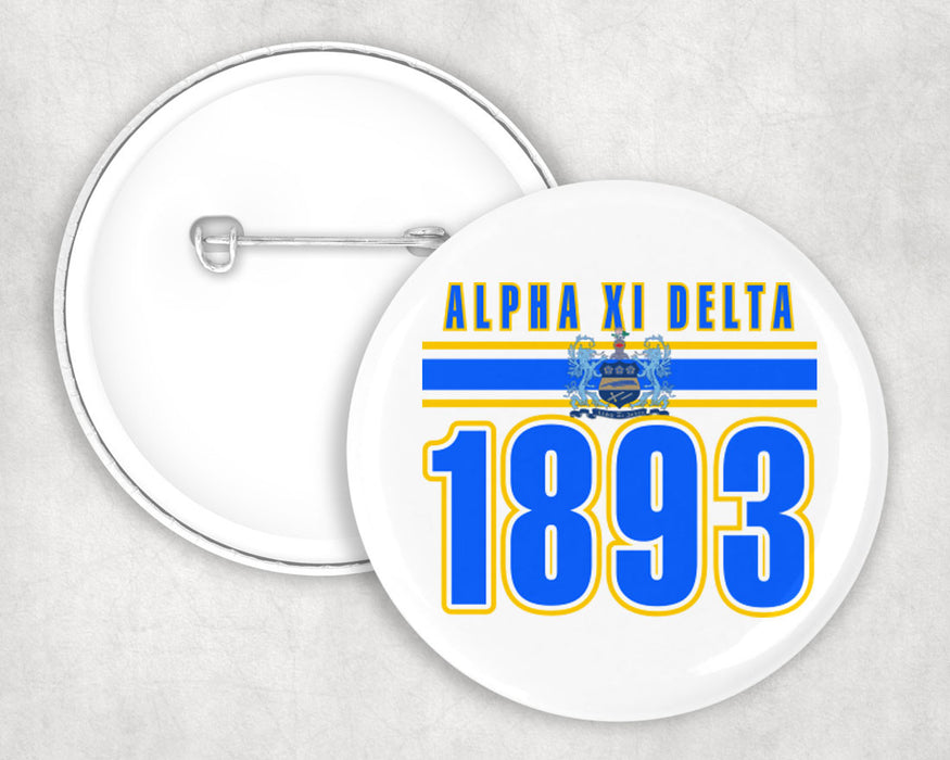 Alpha Xi Delta Stripe Est Pin Buttons Alpha Xi Delta Stripe Established Pin Buttons