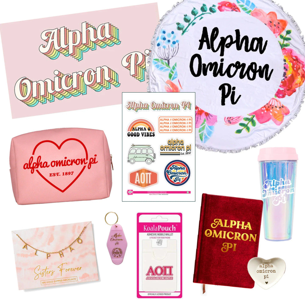Alpha Omicron Pi Celebrate Sisterhood Sorority Gift Box 10 Items! Alpha Omicron Pi Celebrate Sisterhood Sorority Gift Box - 10 Items!
