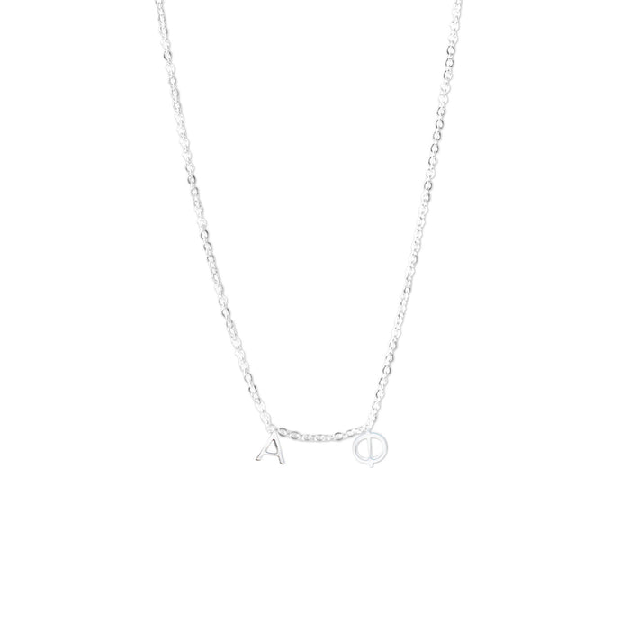 Alpha Phi Silver Letter Necklaces Alpha Phi Silver Letter Necklaces