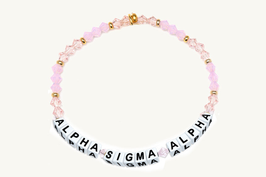 Alpha Sigma Alpha Glass Name Bead Bracelet Alpha Sigma Alpha Glass Name Bead Bracelet