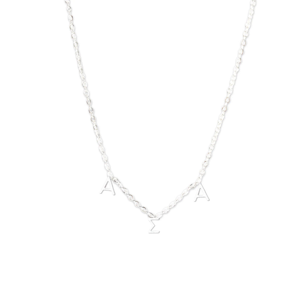Alpha Sigma Alpha Silver Letter Necklaces Alpha Sigma Alpha Silver Letter Necklaces