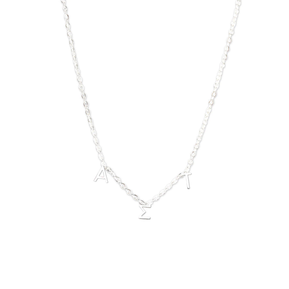 Alpha Sigma Tau Silver Letter Necklaces Alpha Sigma Tau Silver Letter Necklaces