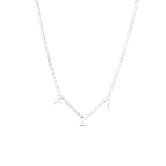 Alpha Sigma Tau Silver Letter Necklaces Alpha Sigma Tau Silver Letter Necklaces