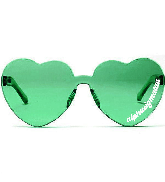 Alpha Sigma Tau Heart Shaped Sunglasses Alpha Sigma Tau Heart Shaped Sunglasses