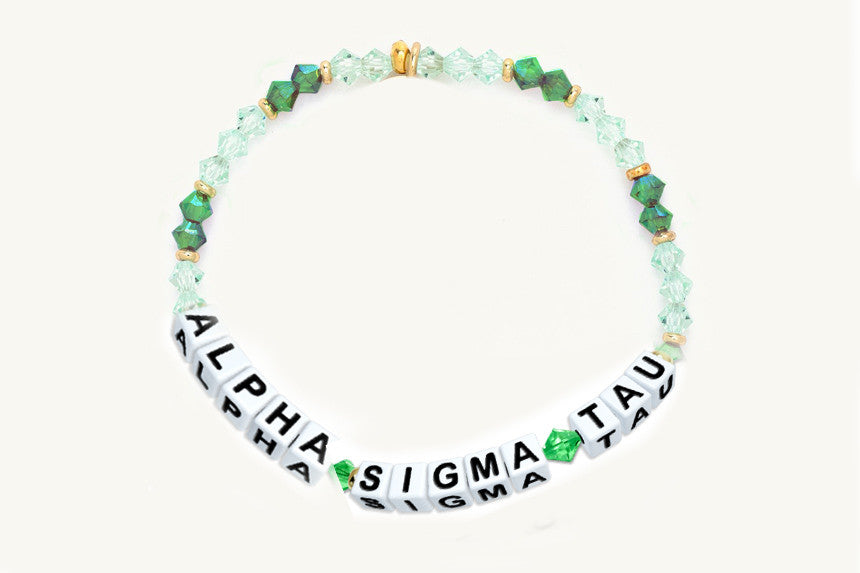 Alpha Sigma Tau Glass Name Bead Bracelet Alpha Sigma Tau Glass Name Bead Bracelet