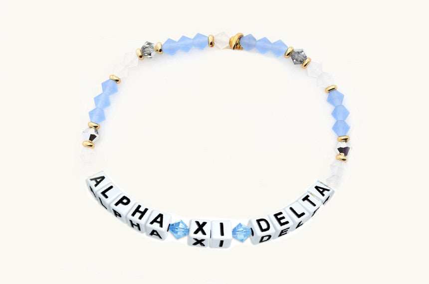 Alpha Xi Delta Glass Name Bead Bracelet Alpha Xi Delta Glass Name Bead Bracelet