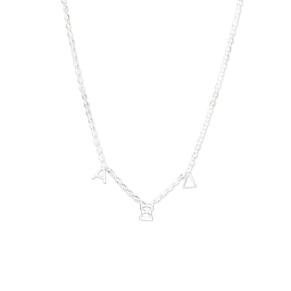 Alpha Xi Delta Silver Letter Necklaces Alpha Xi Delta Silver Letter Necklaces