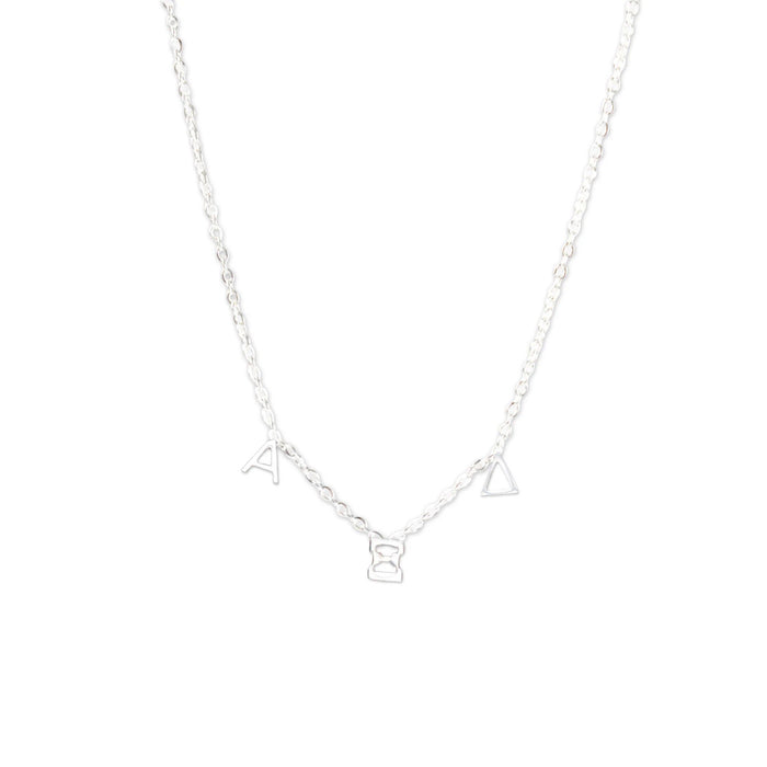 Alpha Xi Delta Silver Letter Necklaces Alpha Xi Delta Silver Letter Necklaces