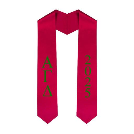 Alpha Gamma Delta Vertical Grad Stole with Letters & Year