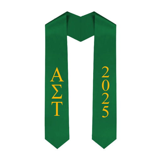 Alpha Sigma Tau Vertical Grad Stole with Letters & Year
