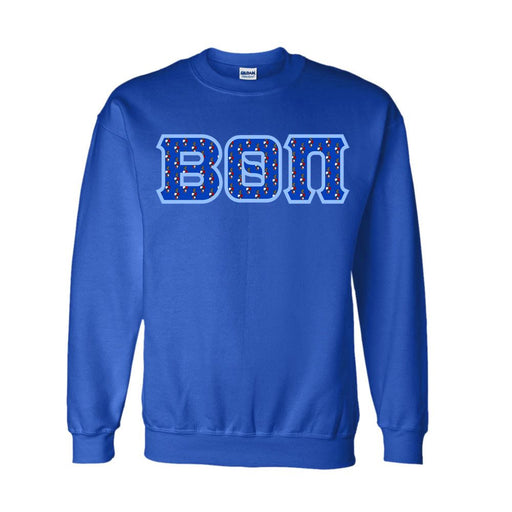 Beta Theta Pi Beta Theta Pi Fraternity Crest - Shield Twill Letter Crewneck Sweatshirt