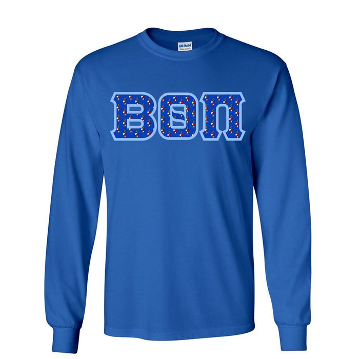 Beta Theta Pi Fraternity Crest Shield Twill Letter Longsleeve Tee Beta Theta Pi Fraternity Crest - Shield Twill Letter Longsleeve Tee
