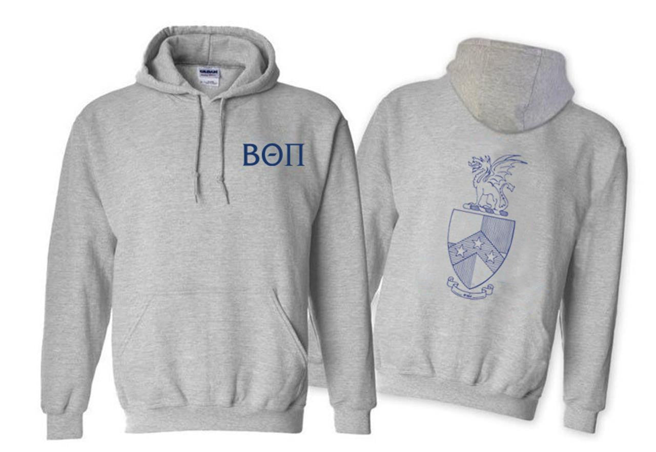 Printify Beta Theta Pi World Famous Crest Shield Hooded Sweatshirt Beta Theta Pi World Famous Crest - Shield Hooded Sweatshirt