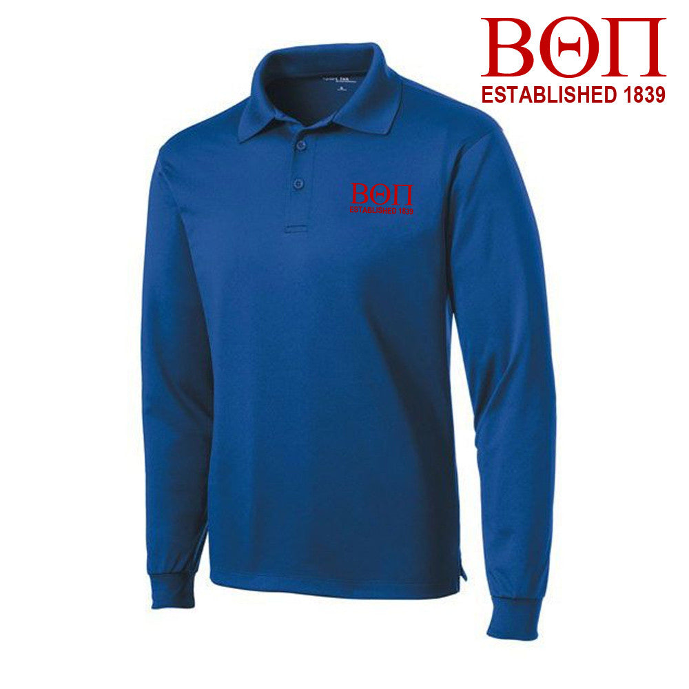 Beta Theta Pi World Famous Long Sleeve Dry Fit Polo Beta Theta Pi-World Famous Long Sleeve Dry Fit Polo