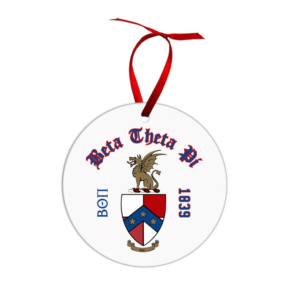 Beta Theta Pi Crest & Year Circle Ornaments Beta Theta Pi Crest & Year Circle Ornaments