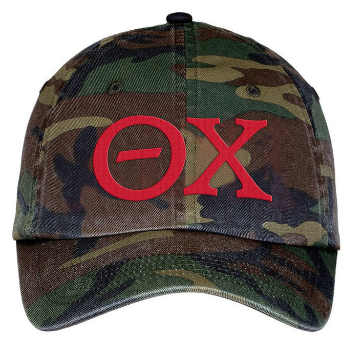 Theta Chi Lettered Camouflage Hat Theta Chi Lettered Camouflage Hat