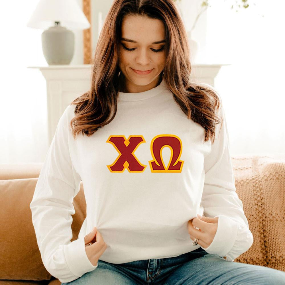 Chi Omega 2 Day Ship Twill Long Sleeve Tee Chi Omega - 2 Day Ship Twill Long Sleeve Tee