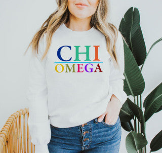 Chi Omega Chi Omega Colors Upon Colors Crewneck Sweatshirt