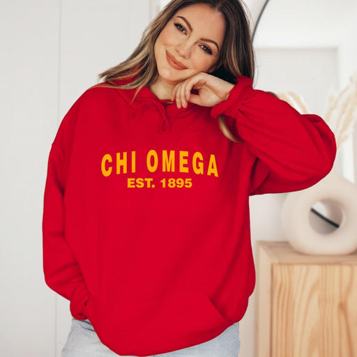 Chi Omega Chi Omega Established Hooded Sweatshirts