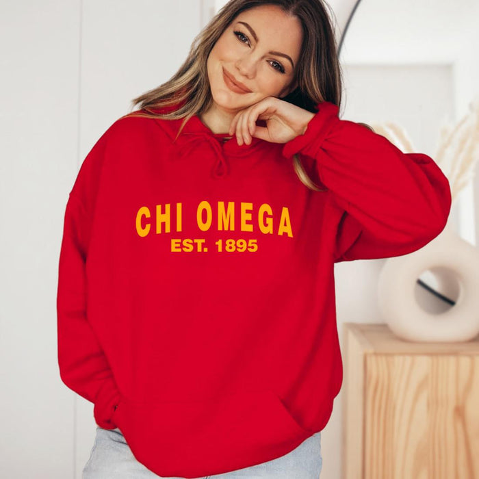 Chi Omega Established Hooded Sweatshirts Chi Omega Established Hooded Sweatshirts