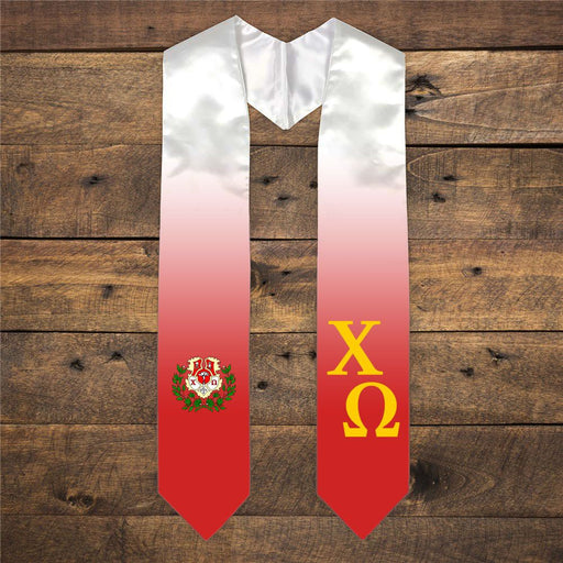 Chi Omega Chi Omega Extra Fancy Diagonal Greek Graduation Stole W Crest