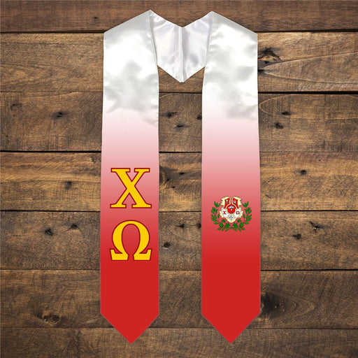 Chi Omega Chi Omega Extra Fancy Simple Greek Graduation Stole W Crest