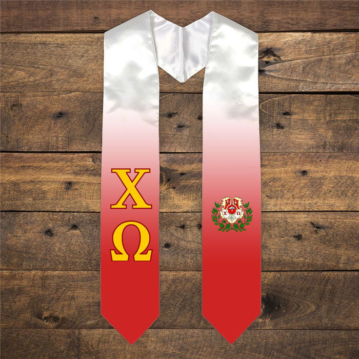 Chi Omega Extra Fancy Simple Greek Graduation Stole W Crest Chi Omega Extra Fancy Simple Greek Graduation Stole W Crest