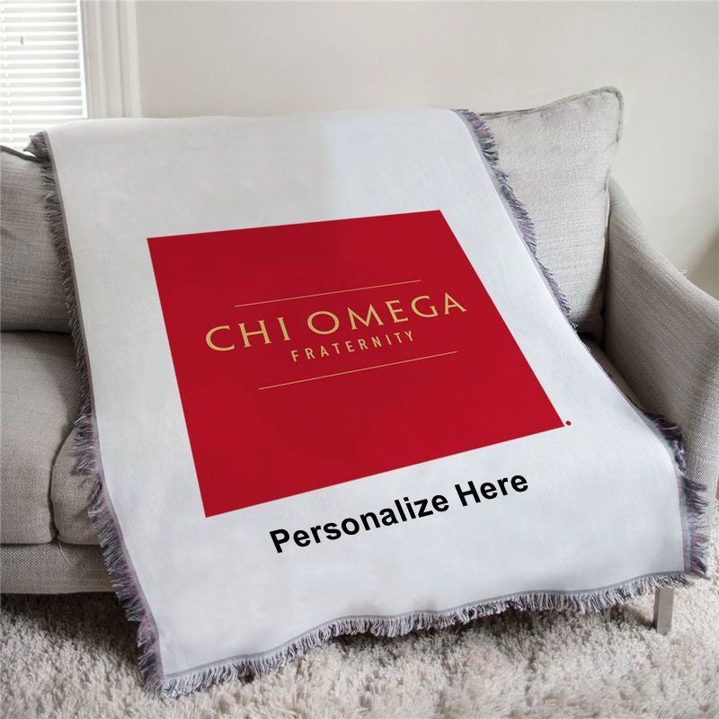 Chi Omega Fraternity Afghan Blanket Throw Chi Omega Fraternity Afghan Blanket Throw
