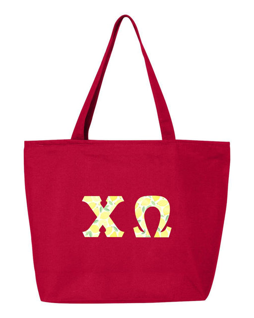 Chi Omega Chi Omega Greek Letter Zipper Tote