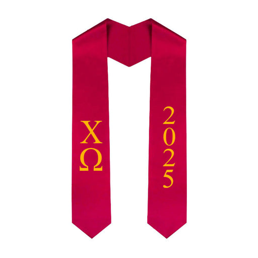 Chi Omega Chi Omega Greek Lettered Graduation Sash Stole With Year - Best Value