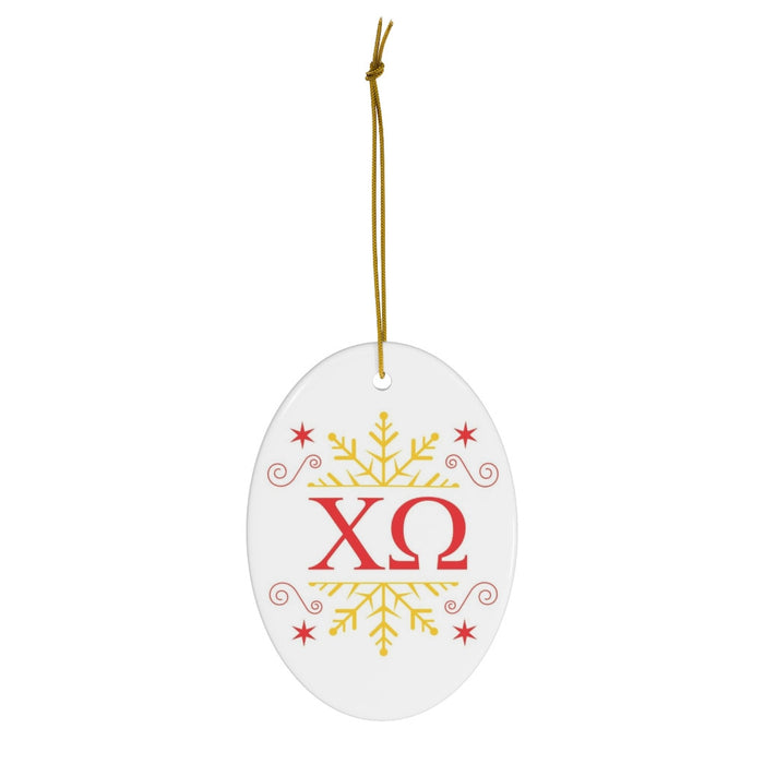 Chi Omega Holiday Color Snowflake Christmas Ornaments Chi Omega Holiday Color Snowflake Christmas Ornaments