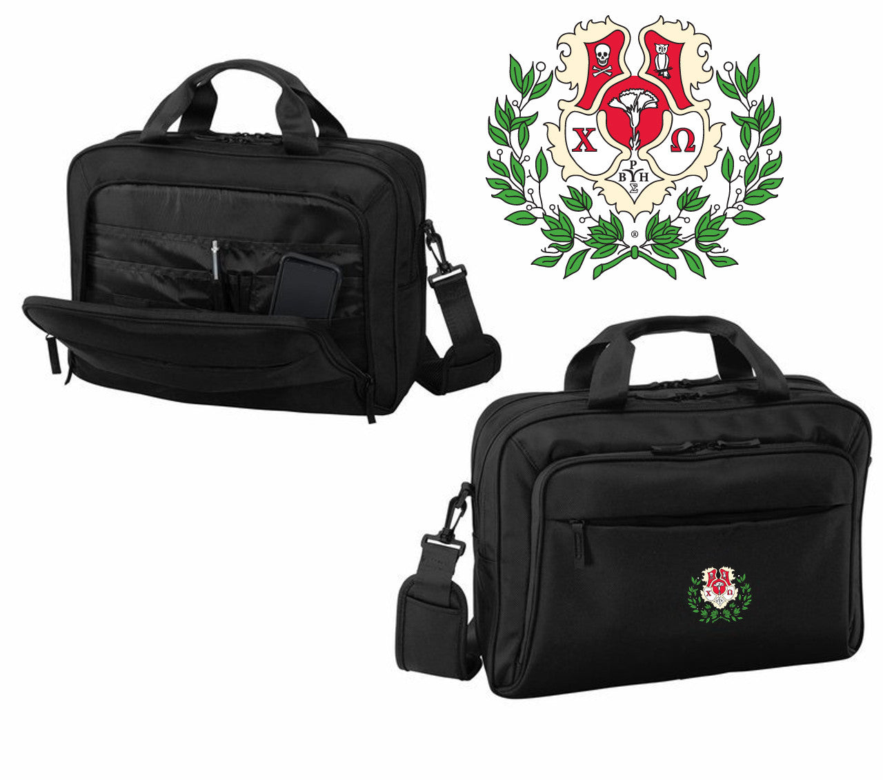 Discount Chi Omega Crest Shield Briefcase Attache DISCOUNT-Chi Omega Crest - Shield Briefcase Attache