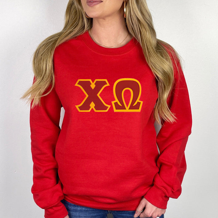 Chi Omega Lettered Crewneck Sweatshirt Chi Omega Lettered Crewneck Sweatshirt