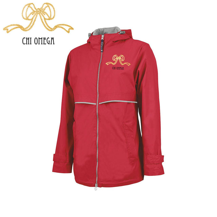 Chi Omega New Englander Bows Rain Jacket Chi Omega New Englander Bows Rain Jacket