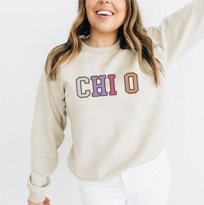 Printify Chi Omega Nickname Crew Sweatshirts Chi Omega Nickname Crew Sweatshirts
