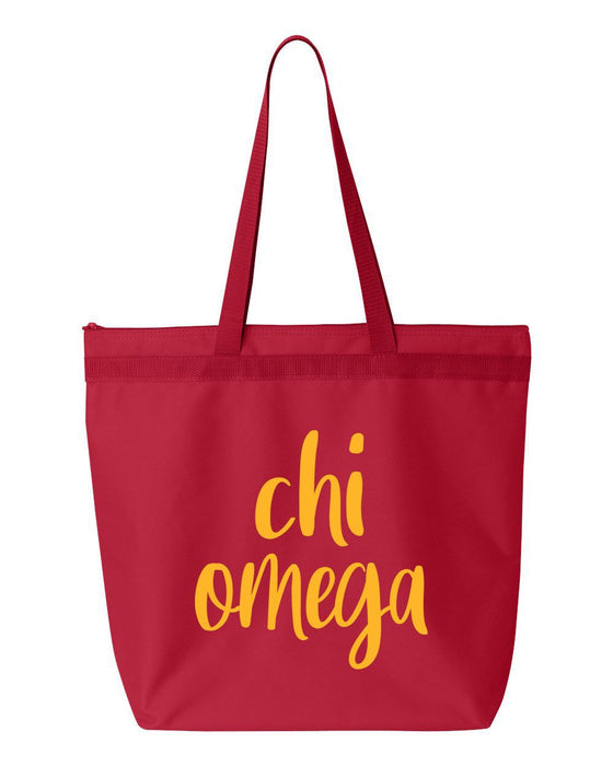 Chi Omega Script Tote Bag Chi Omega Script Tote Bag